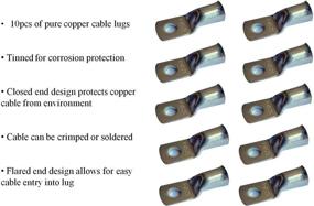 img 1 attached to WNI 1/0 AWG 1/0 Gauge 5' Black Battery Welding Pure Copper Ultra Flexible Cable + 5pcs of 5/16-Inch & 5pcs 3/8-Inch Copper Cable Lug Terminal Connectors + 3' Heat Shrink Tubing for Enhanced SEO