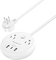 💡 powerlot power strip with 2 outlets, 3 usb (2a+1c), 5tf extension cord - pd 45w usb c for laptop, flat plug - ideal for cruise ship, travel, home, and office logo