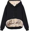 🧥 winter hooded pullover for women - yeokou sherpa fleece, warm and heavyweight sweatshirt logo