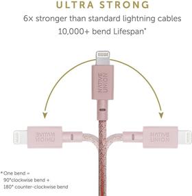 img 2 attached to Native Union Belt Cable XL - 10Ft Ultra-Strong Reinforced [MFi Certified] Durable Lightning To USB Charging Cable With Leather Strap Compatible With IPhone/IPad (Rose)