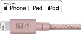 img 3 attached to Native Union Belt Cable XL - 10Ft Ultra-Strong Reinforced [MFi Certified] Durable Lightning To USB Charging Cable With Leather Strap Compatible With IPhone/IPad (Rose)