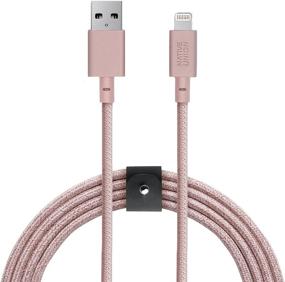 img 4 attached to Native Union Belt Cable XL - 10Ft Ultra-Strong Reinforced [MFi Certified] Durable Lightning To USB Charging Cable With Leather Strap Compatible With IPhone/IPad (Rose)