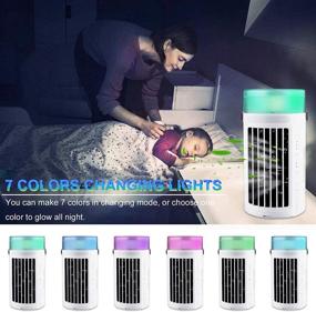 img 2 attached to 🌬️ Portable Mini Air Conditioner with LED Lights - Ideal for Personal Cooling, Camping, and Room Use