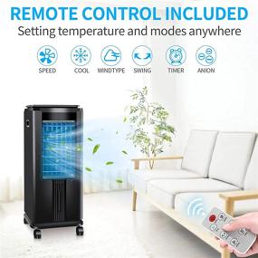 img 3 attached to 💨 Kismile Portable Air Conditioner: Efficient Cooling with 3 Wind Speeds, Remote Control, 12H Timer Tower Fan (Black)