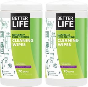 img 4 attached to 🌿 Протирки Better Life Natural All-Purpose Cleaning, Шалфей и Цитрус: 140 штук. Экологичные универсальные протирки для эффективной уборки.