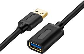 img 3 attached to 25Ft USB 3.0 Extension Cable - Tan QY High-Speed Extender Cord for Playstation, Xbox, USB Flash Drive, Hard Drive, Card Reader, Scanner, Printer, Keyboard