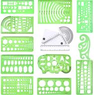 📐 xcmy 15 pcs geometric drawing templates | measuring geometry rulers for engineering, building, office, and school drawings logo