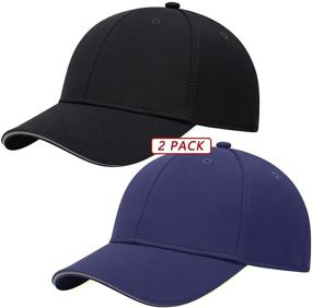 img 4 attached to 🧢 Adjustable Low Profile Solid Plain Baseball Hats with Reflective Brim - Perfect Golf Hat for Men and Women, Blank Ball Cap Design