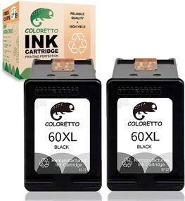 img 4 attached to COLORETTO Remanufactured Printer Ink Cartridge Replacement for HP 60XL - C4680 D110 D2680 D1660 D2530 F2430 F4210 (2 Black) Combo Pack: High-Quality Ink Solution