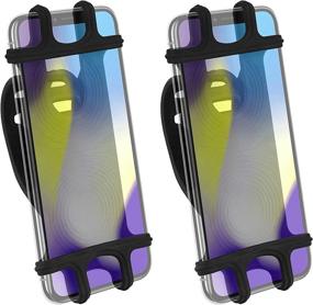 img 4 attached to Uber Bike Phone Mounts, 2 Pack, Silicone Handle Bar Mount for Multiple Devices: Bicycles, Strollers, Shopping Carts, Motorcycles, Car Headrests - Fits iPhones, Pixel, Galaxy, Nokia - For Smart Phones 4” to 5.7”, 58761