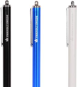 img 3 attached to 🖊️ High Precision Stylus Pens for Touch Screens - 3pcs 5.5" Stylus Pen Set with Replaceable Thin-Tip - Universal Capacitive Styli for Precision Drawing, Note-Taking, and Gaming - Includes Tips, Lanyards, and Cleaning Cloth by The Friendly Swede (Black/Blue/White)