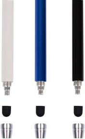 img 2 attached to 🖊️ High Precision Stylus Pens for Touch Screens - 3pcs 5.5" Stylus Pen Set with Replaceable Thin-Tip - Universal Capacitive Styli for Precision Drawing, Note-Taking, and Gaming - Includes Tips, Lanyards, and Cleaning Cloth by The Friendly Swede (Black/Blue/White)