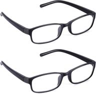 👓 read optics 2-pack non prescription brown & black reading glasses: magnification +1 to 3.5 logo