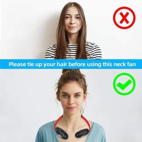 img 2 attached to 🌬️ Portable Rechargeable Neck Fan - Mini Fan with Headphone Design, Hand-Free Neck Fan with Dual Rotatable Wind Head and Gradual LED Lights - Wearable Fan for Cooling, Travel, Outdoor, and Office (Black)