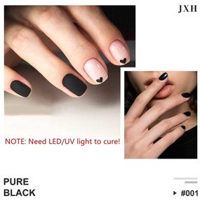 img 2 attached to 💅 JXH Black Gel Nail Polish: Pure Black Color Soak Off, 15ml - Professional UV LED Nail Art Manicure for Salon Designs and Home DIY Use