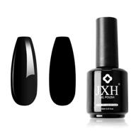 💅 jxh black gel nail polish: pure black color soak off, 15ml - professional uv led nail art manicure for salon designs and home diy use logo