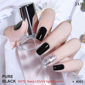 img 3 attached to 💅 JXH Black Gel Nail Polish: Pure Black Color Soak Off, 15ml - Professional UV LED Nail Art Manicure for Salon Designs and Home DIY Use