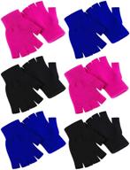 stretchy uratot unisex fingerless gloves: versatile men’s accessories for gloves & mittens logo