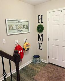 img 2 attached to 🏡 ShapeStack Wooden Letters Home with Wreath: Add Charm to Your Living Space