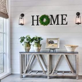 img 3 attached to 🏡 ShapeStack Wooden Letters Home with Wreath: Add Charm to Your Living Space