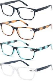 img 3 attached to 👓 Stylish Women's Reading Glasses Set: 4 Pairs with Comfortable Spring Hinge