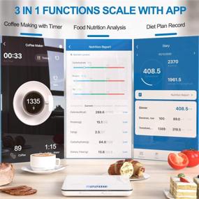 img 3 attached to 📱 Smartphone App-Enabled RENPHO Digital Food Scale, Ideal for Baking, Cooking, and Coffee, featuring Nutritional Calculator for Keto, Macro, Calorie and Weight Loss, in White