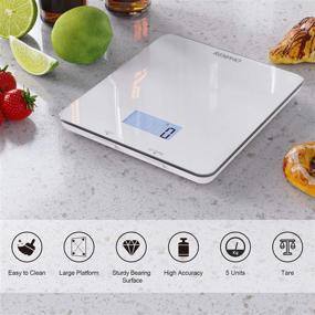 img 1 attached to 📱 Smartphone App-Enabled RENPHO Digital Food Scale, Ideal for Baking, Cooking, and Coffee, featuring Nutritional Calculator for Keto, Macro, Calorie and Weight Loss, in White