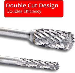 img 2 attached to 🔪 Rokrou Carbide Double Cut 20 Pcs Rotary Burr Set for Dremel Carving Bits: Ideal for Woodworking, Engraving, Metal Carving, Drilling, Polishing