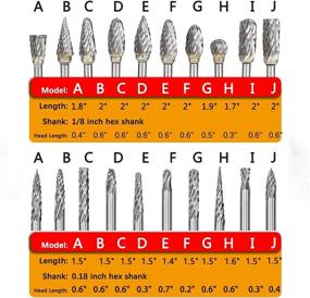 img 3 attached to 🔪 Rokrou Carbide Double Cut 20 Pcs Rotary Burr Set for Dremel Carving Bits: Ideal for Woodworking, Engraving, Metal Carving, Drilling, Polishing