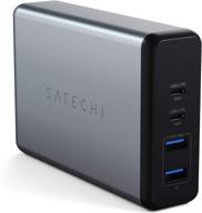 🔌 satechi 108w pro usb-c pd desktop charger - 2 usb-c pd &amp; 2 usb-a ports - compatible with macbook pro 2020/2019, macbook air 2020/2018, ipad air 2020, ipad pro 2020, iphone 12 max pro/12 mini/12 (usa) logo