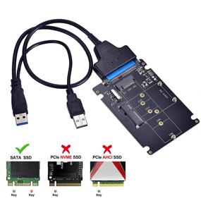 img 4 attached to 📱 Адаптер M.2 NGFF или mSATA SSD к USB 3.0 с SATA-кабелем - 2-в-1 конвертер считывающая карта, поддерживающая mSATA SSD и M.2 SATA B Key SSD размеров 2230, 2242, 2260, 2280
