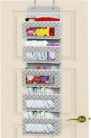 img 4 attached to 🗄️ Gray/White Over Door 5 Clear Window Pocket Organizer by SimpleHouseware