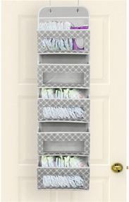 img 2 attached to 🗄️ Gray/White Over Door 5 Clear Window Pocket Organizer by SimpleHouseware