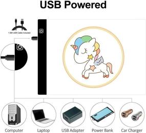 img 2 attached to 💡 10 шт. Perzomido A4 Световая панель LED - USB-питание Бриллиантовая аппликация с трехуровневой регулировкой яркости для художников, набросков, черчения и делания бриллиантовых аппликаций.