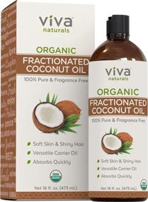 img 4 attached to Познайте преимущества органического дробленого кокосового масла Viva Naturals - идеально подходит для волос, кожи и как универсального носителя - 16 жидких унций