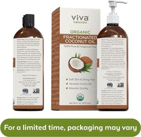 img 3 attached to Discover the Benefits of Viva Naturals Organic Fractionated Coconut Oil - Ideal for Hair, Skin, and as a Versatile Carrier Oil - 16 fl oz