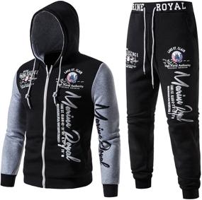 img 4 attached to Hakjay Tracksuit Full Zip Running Athletic Sports & Fitness for Running