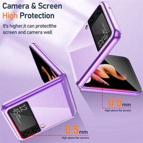 img 1 attached to 💜 Чехол Vizvera Samsung Galaxy Z Flip 3 5G 2021: Стильный и модный фиолетовый жесткий чехол с надежной защитой от падений.