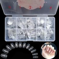 💅 500-piece set of clear short coffin ballerina false nail tips, full cover gel nails in 10 sizes logo