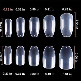 img 1 attached to 💅 500-Piece Set of Clear Short Coffin Ballerina False Nail Tips, Full Cover Gel Nails in 10 Sizes