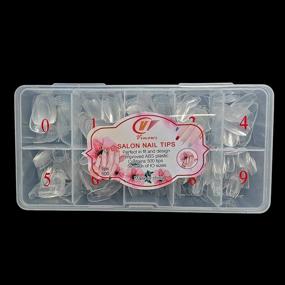 img 3 attached to 💅 500-Piece Set of Clear Short Coffin Ballerina False Nail Tips, Full Cover Gel Nails in 10 Sizes