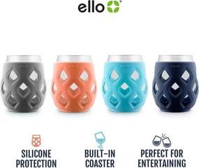 img 1 attached to 🍷 Ello Cru Stemless Wine Glass Set: The Perfect Blend of Style and Durability, Enhanced with Silicone Sleeves