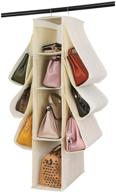 👜 jana hanging purse handbag storage organizer - nonwoven homewares with 10 pockets - closet purse bag organizer in beige logo