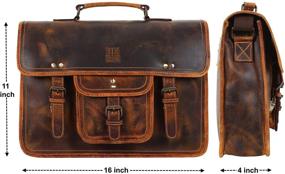 img 3 attached to Office Laptop Briefcase Satchel Bag with Leather Accent