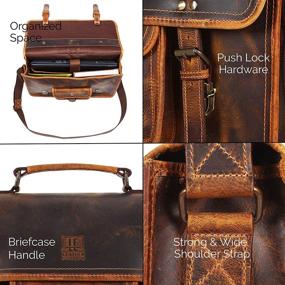 img 2 attached to Office Laptop Briefcase Satchel Bag with Leather Accent