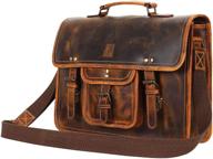 office laptop briefcase satchel bag with leather accent logo