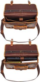 img 1 attached to Office Laptop Briefcase Satchel Bag with Leather Accent