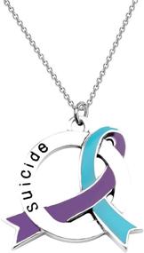 img 4 attached to CENWA Suicide Awareness Necklace Purple N