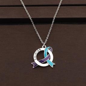 img 1 attached to CENWA Suicide Awareness Necklace Purple N