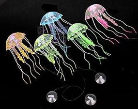 img 1 attached to 🐠 5-Piece CNZ Artificial Jellyfish with Glowing Effect for Aquarium Fish Tank